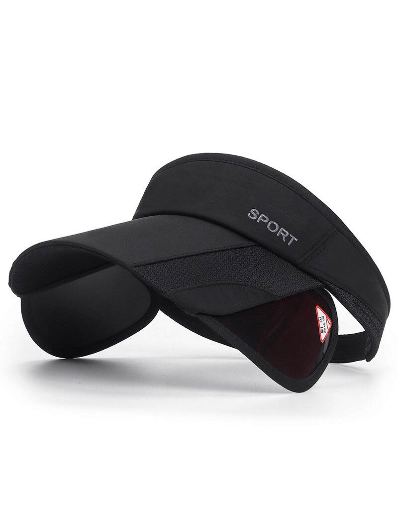 Black adjustable strap UV protection sports sun visor golf hat SF0546.